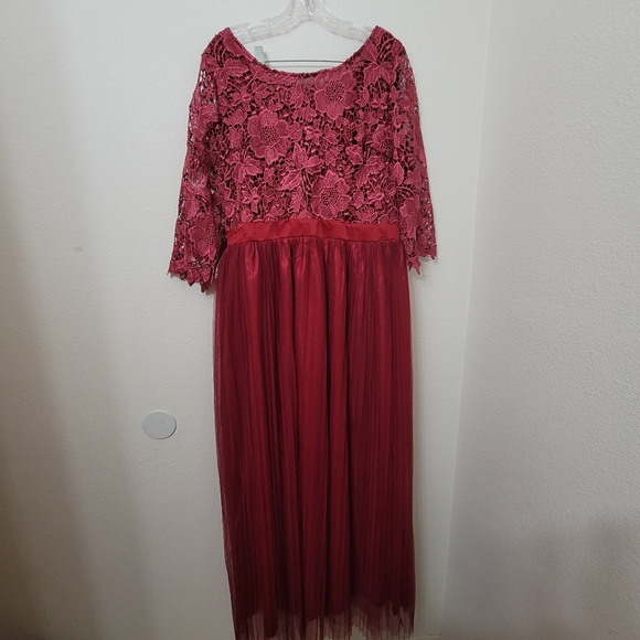 IBTOM CASTLE Women's Floral Lace Tulle Half Sleeve size 16 - Picture 8 of 16